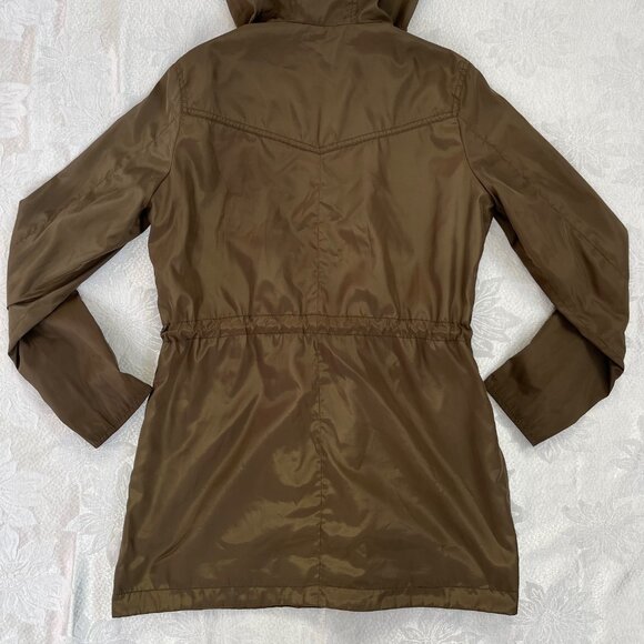 Zara Basic Lightweight Utility Hooded Full Zip Drawstring Waist Jacket Medium - Picture 8 of 16
